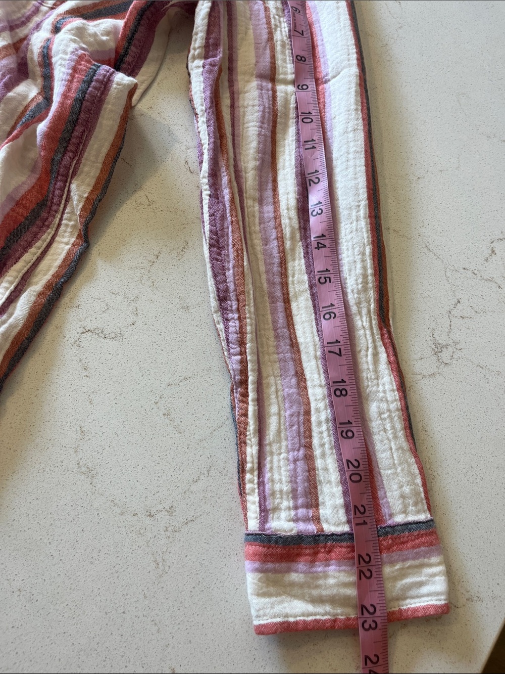 Eddie Bauer Multistripe Button-Down Shirt in White, Pink, Rust and Blue-Grey - Picture 6 of 6